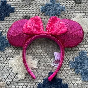 Pink Glitter & Sequin Minnie Ears